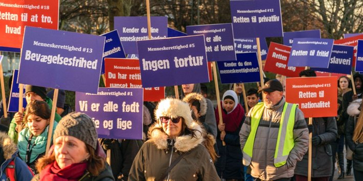Human rights walk in Copenhagen to promote the UDHR