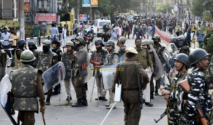 Violent protest in Assam, India, new immigration bill (G-plus news twitter)