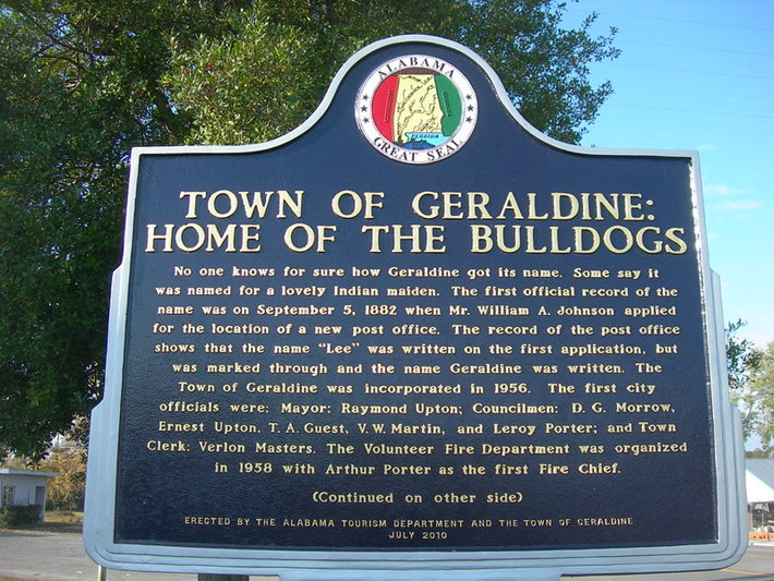 Town of Geraldine, Alabama, Historic Marker (Creative Commons)