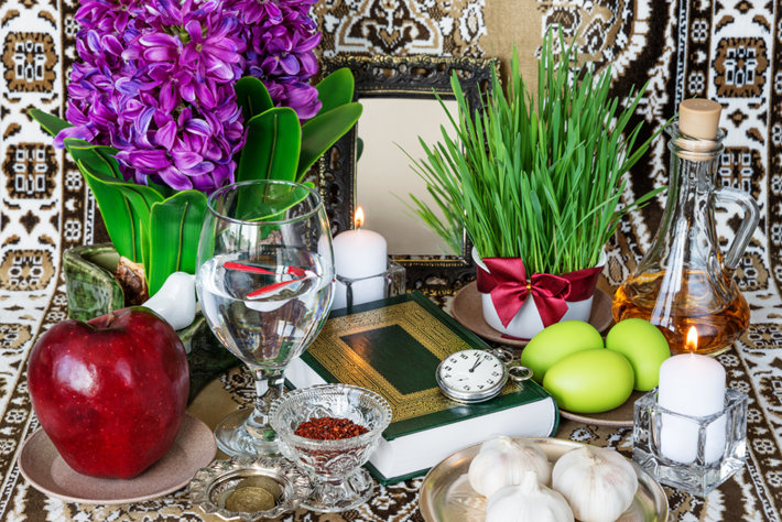 Traditional elements of the Nowruz celebration (Photo by Epitavi, Shutterstock.com)