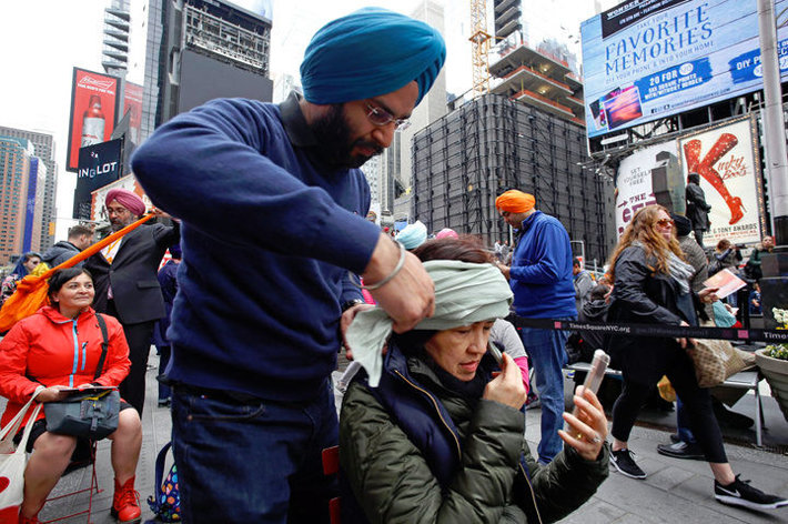 Turban Day in New York at Times Square