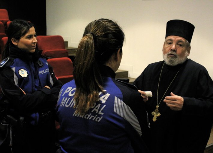Orthodox priest and police