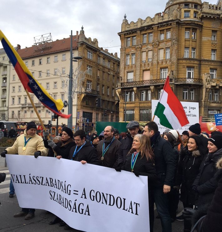 More than 1,500 Scientologists from across Europe gathered in Hungary December 9 to protest the repression of Scientology and other religions by the government of Viktor Orbán.