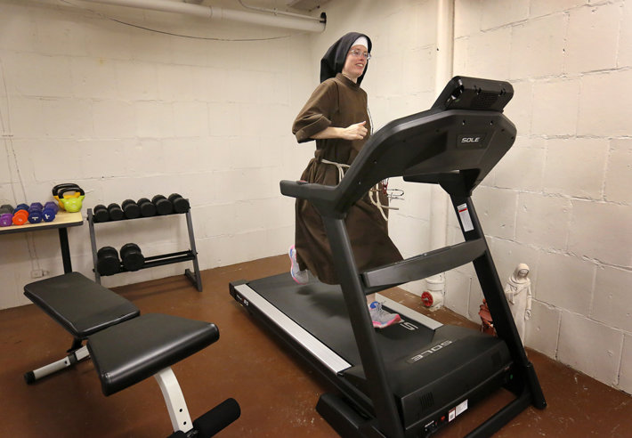 Sister Stephanie Baliga , the Running Nun (Photo provided by the Franciscans of the Eucharist of Chicago)