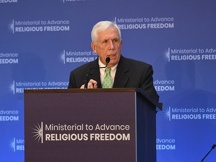 Former Congressman Frank R. Wolf gives remarks during the Ministerial to Advance Religious Freedom 